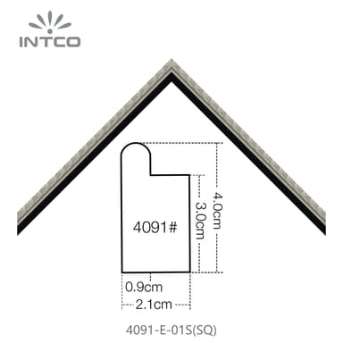 4091-E-01S(SQ) — 2.1cm Silver PS Picture Frame Moulding