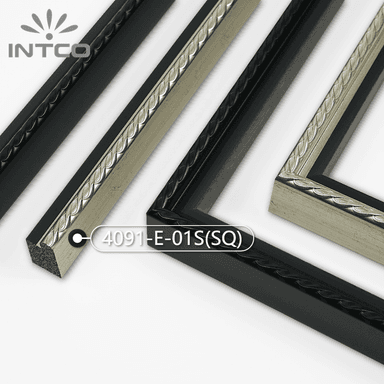 4091-E-01S(SQ) — 2.1cm Silver PS Picture Frame Moulding