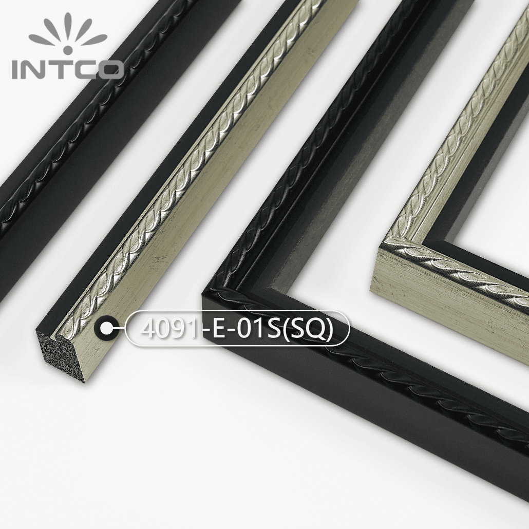 4091-E-01S(SQ) — 2.1cm Silver PS Picture Frame Moulding