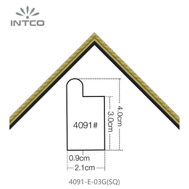 4091-E-03G(SQ) — 2.1cm Gold PS Picture Frame Moulding