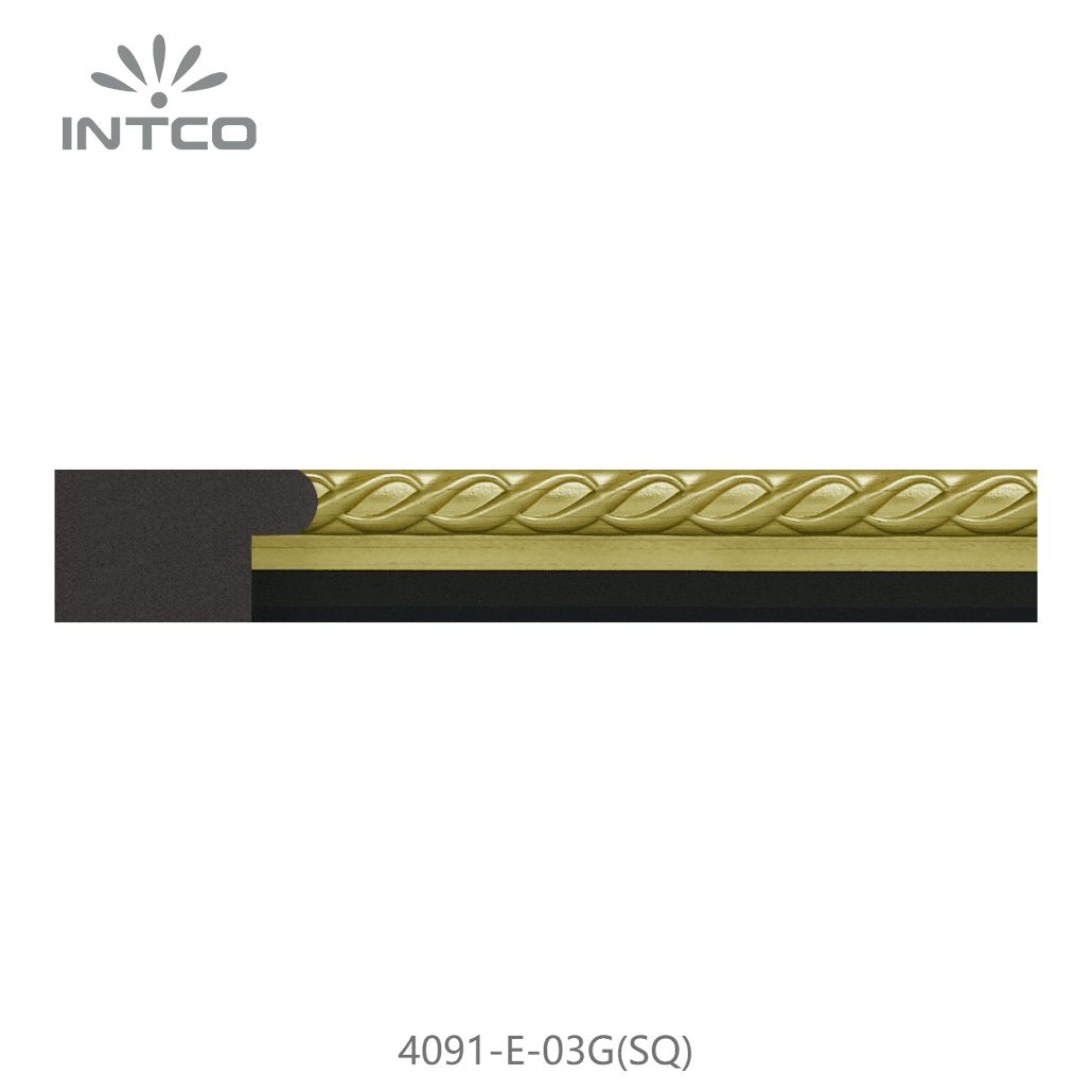 4091-E-03G(SQ) — 2.1cm Gold PS Picture Frame Moulding