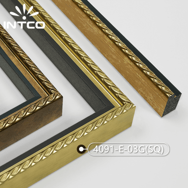 4091-E-03G(SQ) — 2.1cm Gold PS Picture Frame Moulding