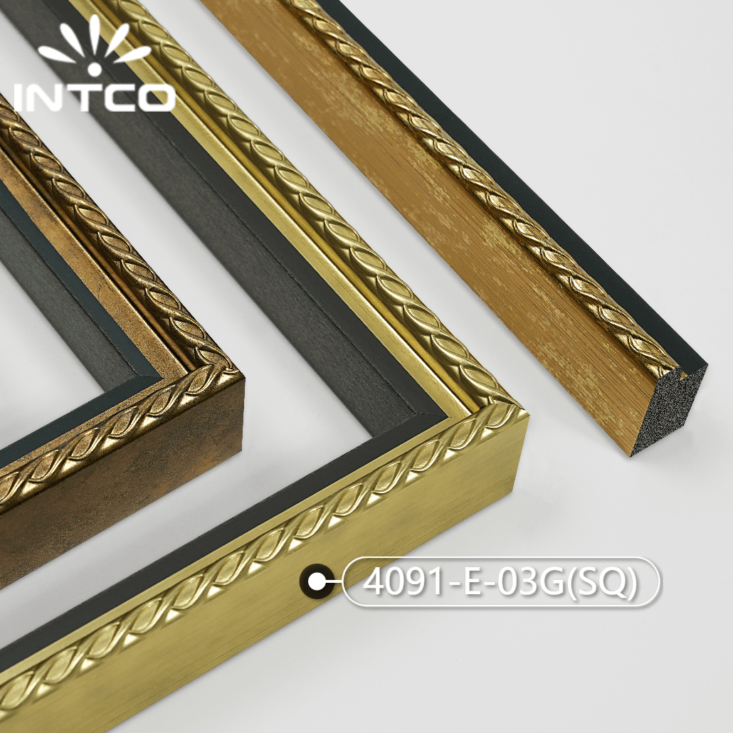 4091-E-03G(SQ) — 2.1cm Gold PS Picture Frame Moulding