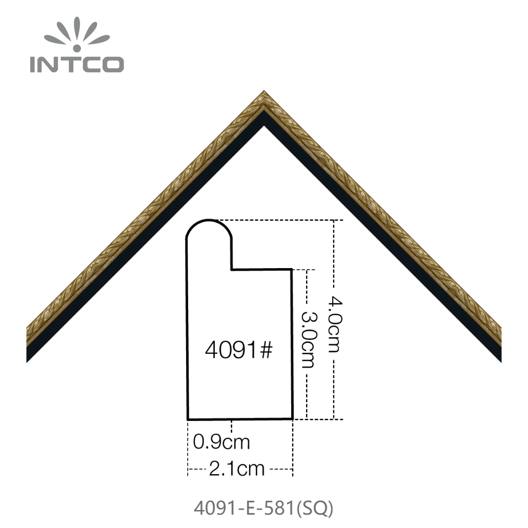 4091-E-581(SQ) — 2.1cm Bronze PS Picture Frame Moulding
