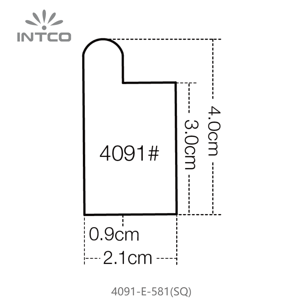 4091-E-581(SQ) — 2.1cm Bronze PS Picture Frame Moulding