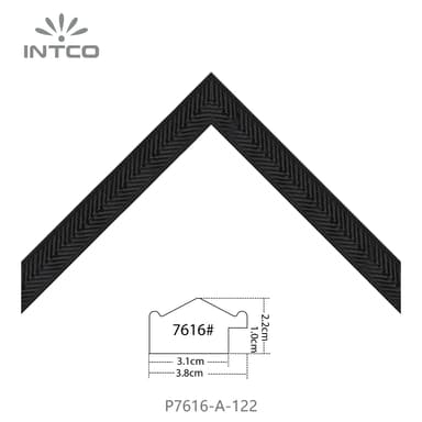 P7616-A-122 — 3.8cm Schwarz PS Bilderrahmenleiste