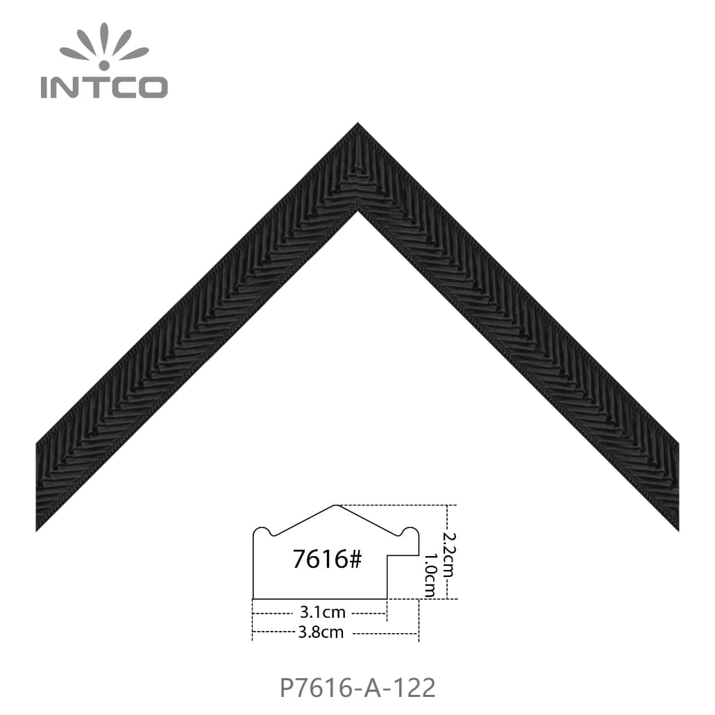 P7616-A-122 — 3.8cm Schwarz PS Bilderrahmenleiste