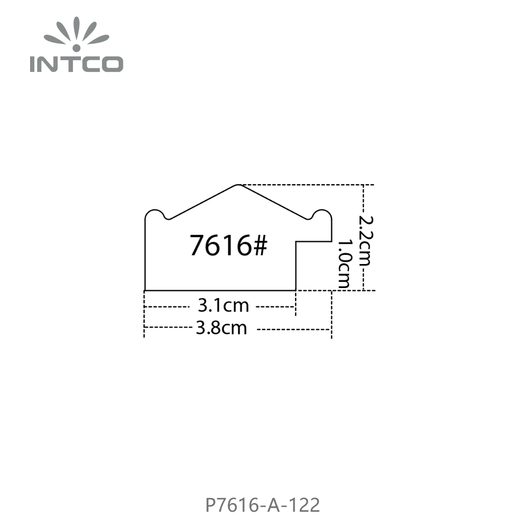 P7616-A-122 — 3.8cm Schwarz PS Bilderrahmenleiste