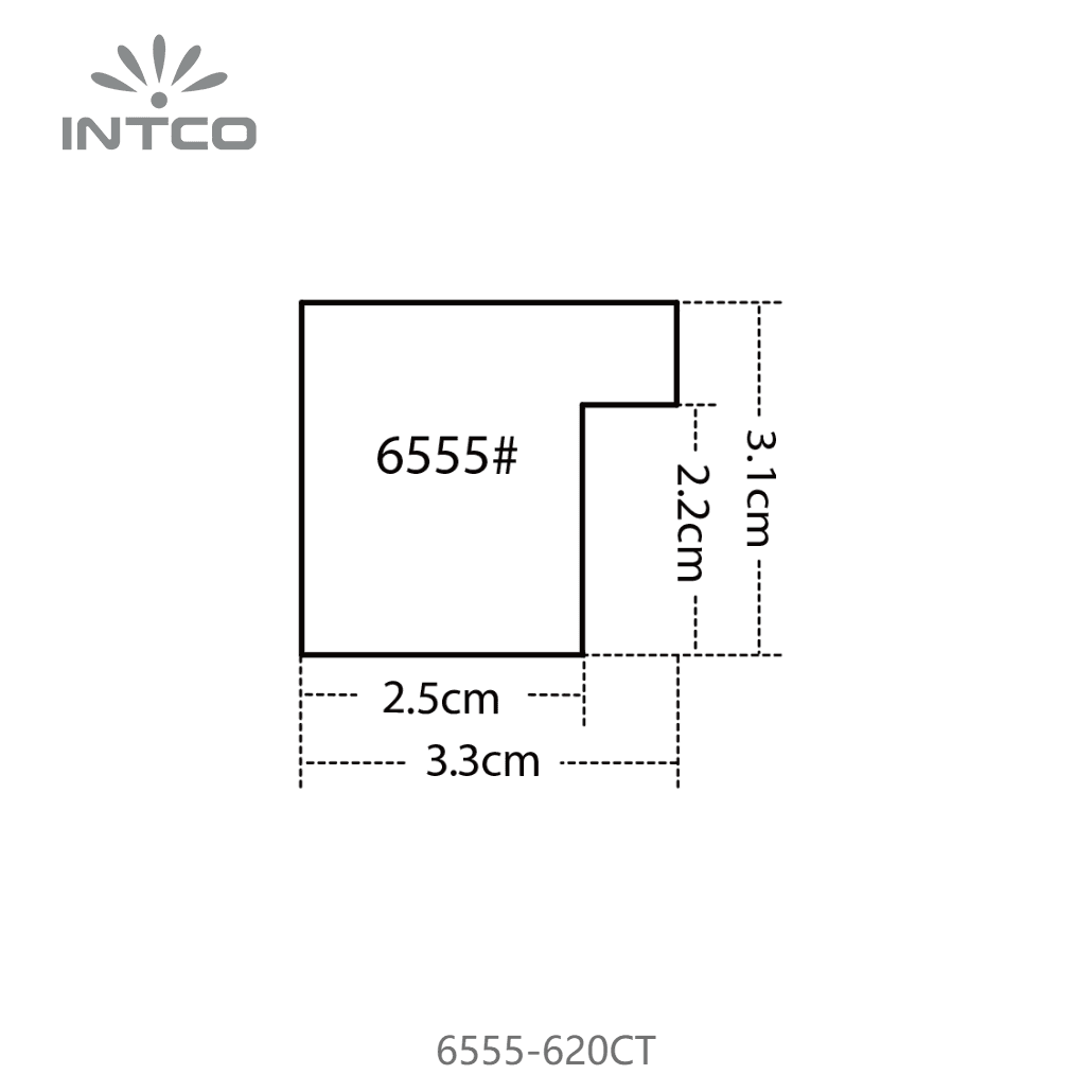 6555-620CT — 3.3cm Natural PS Moldura para Marco de Fotos