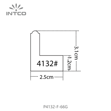 P4132-F-66G — 2.5cm Bronce PS Moldura para Marco de Fotos