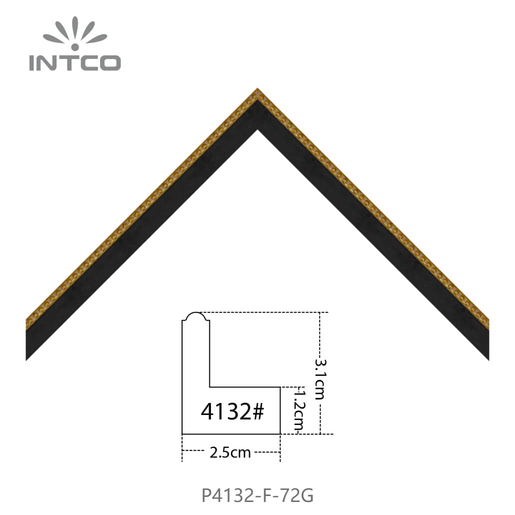 P4132-F-72G — 2.5cm Gold PS Bilderrahmenleiste