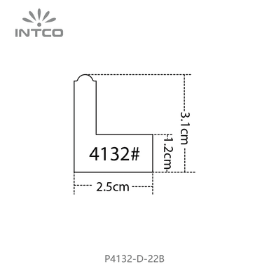 P4132-D-22B — 2.5cm Preto PS Moldura para Quadro