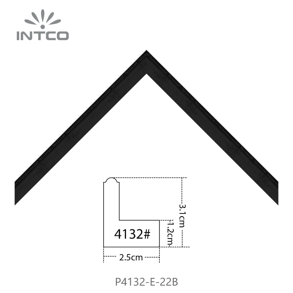 P4132-E-22B — 2.5cm Noir PS Baguette d'Encadrement