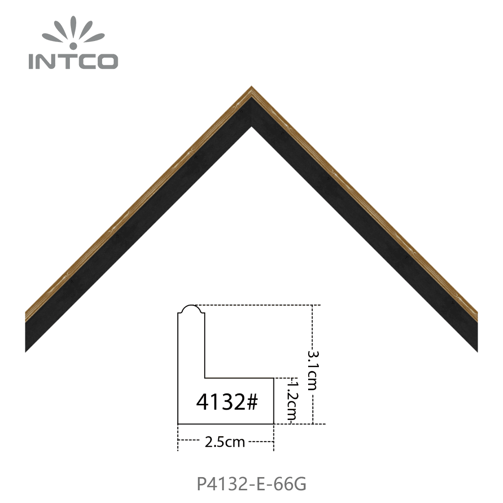P4132-E-66G — 2.5cm Dourado PS Moldura para Quadro