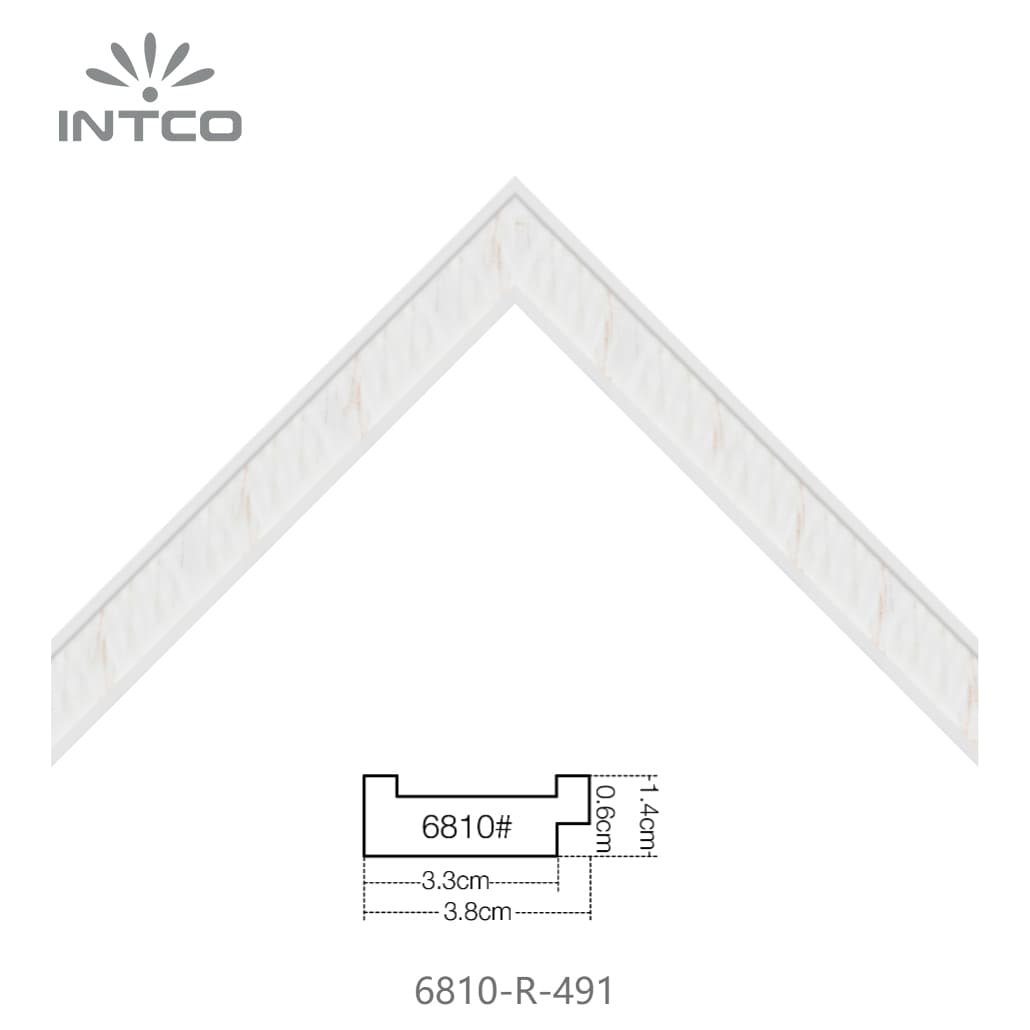 6810-R-491 — 3.8cm Branco PS Moldura para Quadro