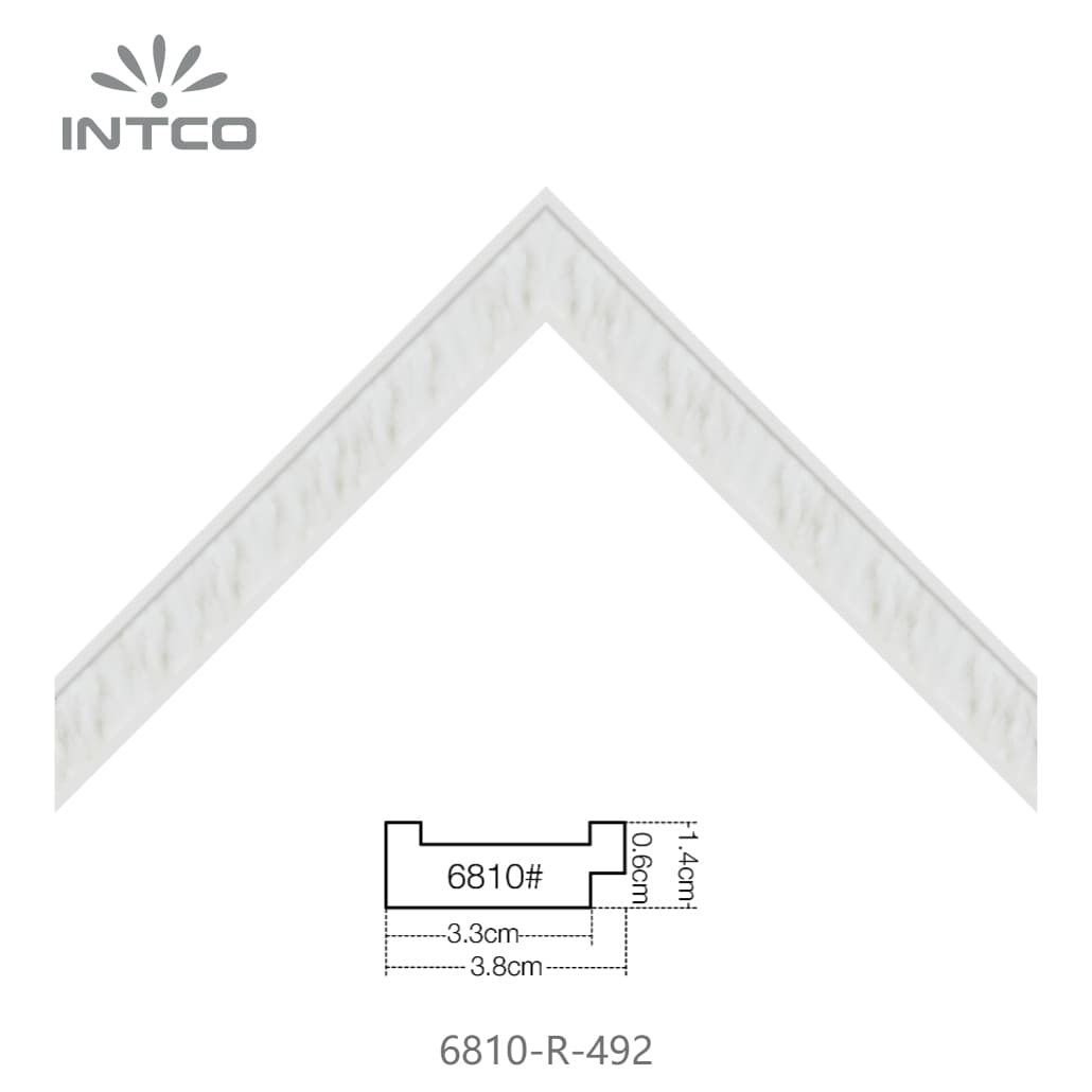 6810-R-492 — 3.8cm Branco PS Moldura para Quadro