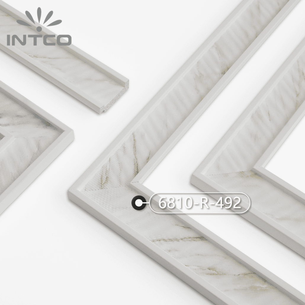6810-R-492 — 3.8cm Branco PS Moldura para Quadro