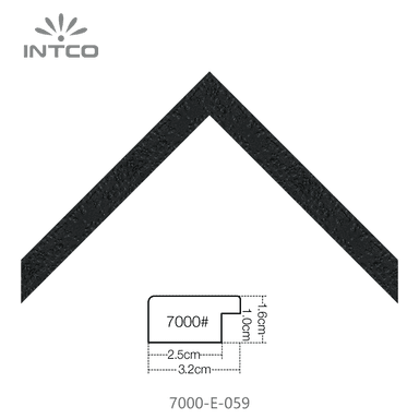 7000-E-059 — 3.18cm Preto PS Moldura para Quadro