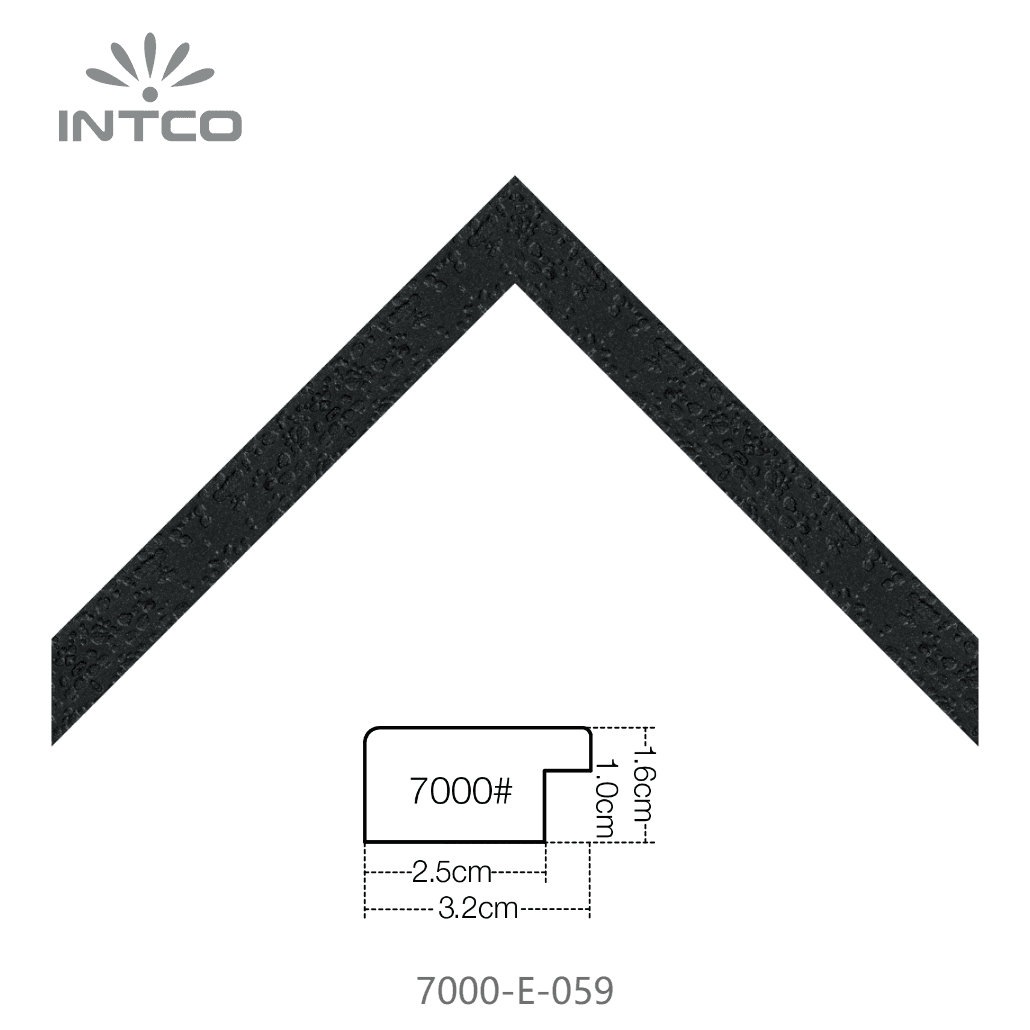 7000-E-059 — 3.18cm Preto PS Moldura para Quadro