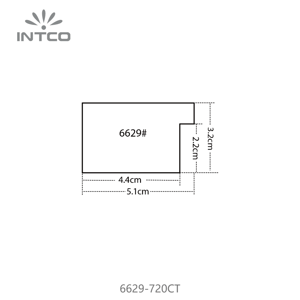 6629-720CT — 5.1cm PS Moldura para Quadro
