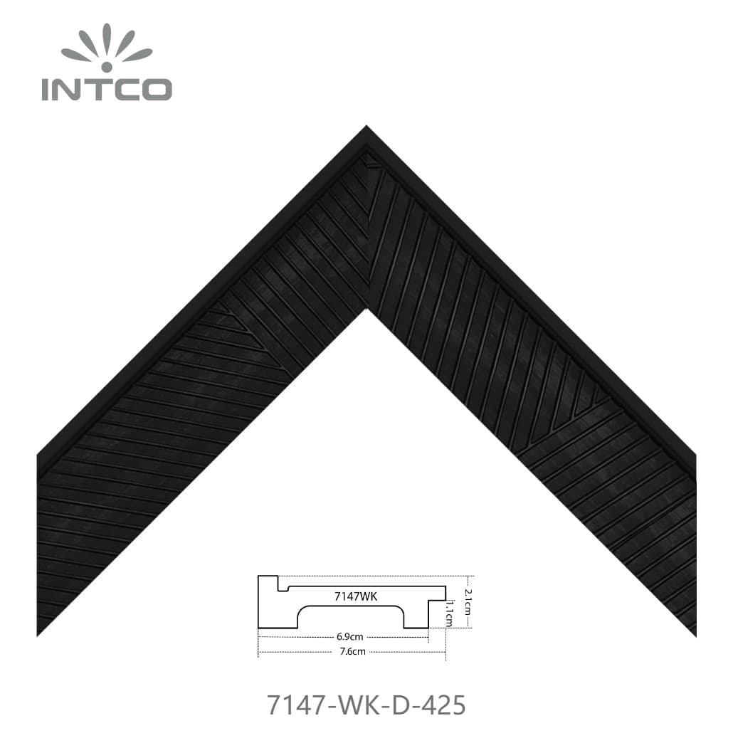 7147-WK-D-425 — 7.6cm Schwarz PS Bilderrahmenleiste