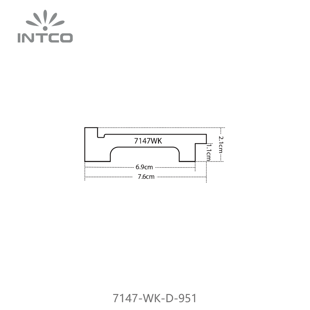 7147-WK-D-951 — 7.6cm Weiß PS Bilderrahmenleiste