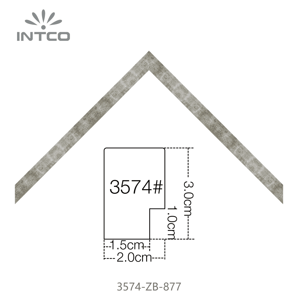 3574-ZB-877 — 2cm Black PS Picture Frame Moulding