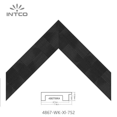 4867-WK-Xl-752 — 7.4cm Schwarz PS Bilderrahmenleiste