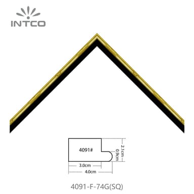 4091-F-74G(SQ) — 2.1cm Gold PS Picture Frame Moulding