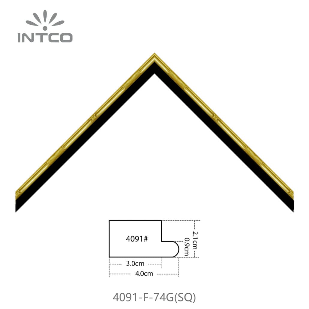 4091-F-74G(SQ) — 2.1cm Gold PS Picture Frame Moulding