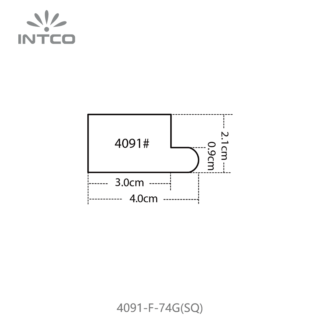 4091-F-74G(SQ) — 2.1cm Gold PS Picture Frame Moulding