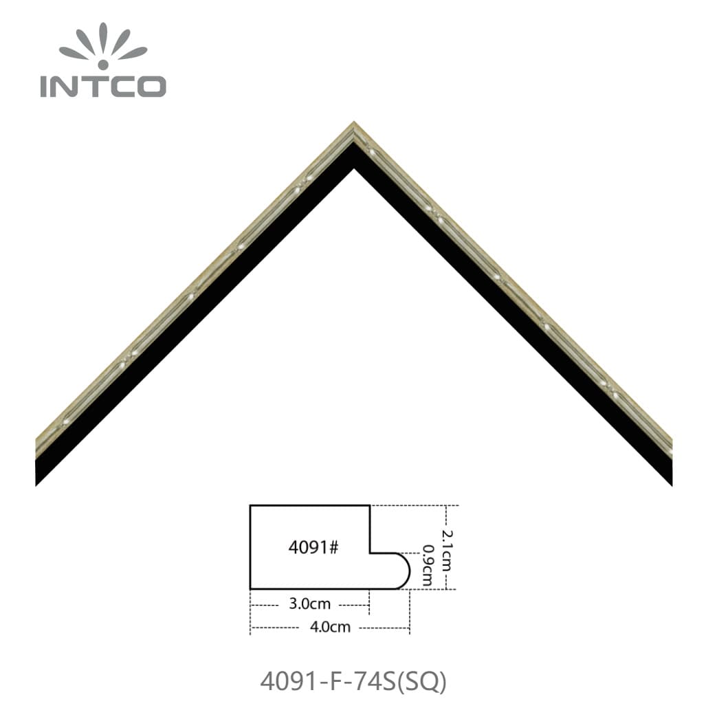 4091-F-74S(SQ) — 2.1cm PS Picture Frame Moulding