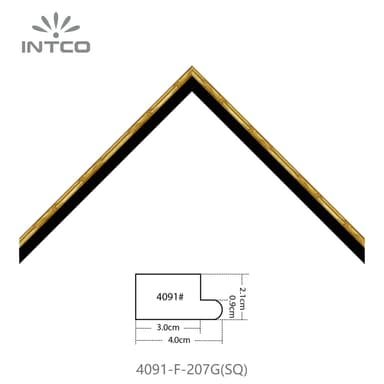 4091-F-207G(SQ) — 2.1cm Gold PS Picture Frame Moulding