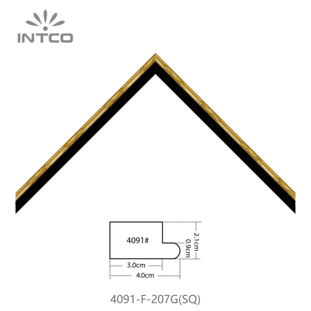 4091-F-207G(SQ) — 2.1cm Gold PS Picture Frame Moulding