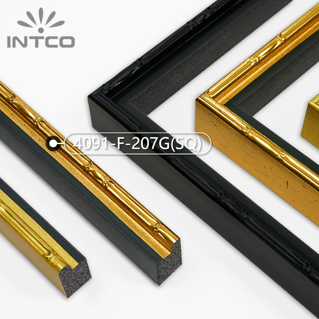 4091-F-207G(SQ) — 2.1cm Gold PS Picture Frame Moulding