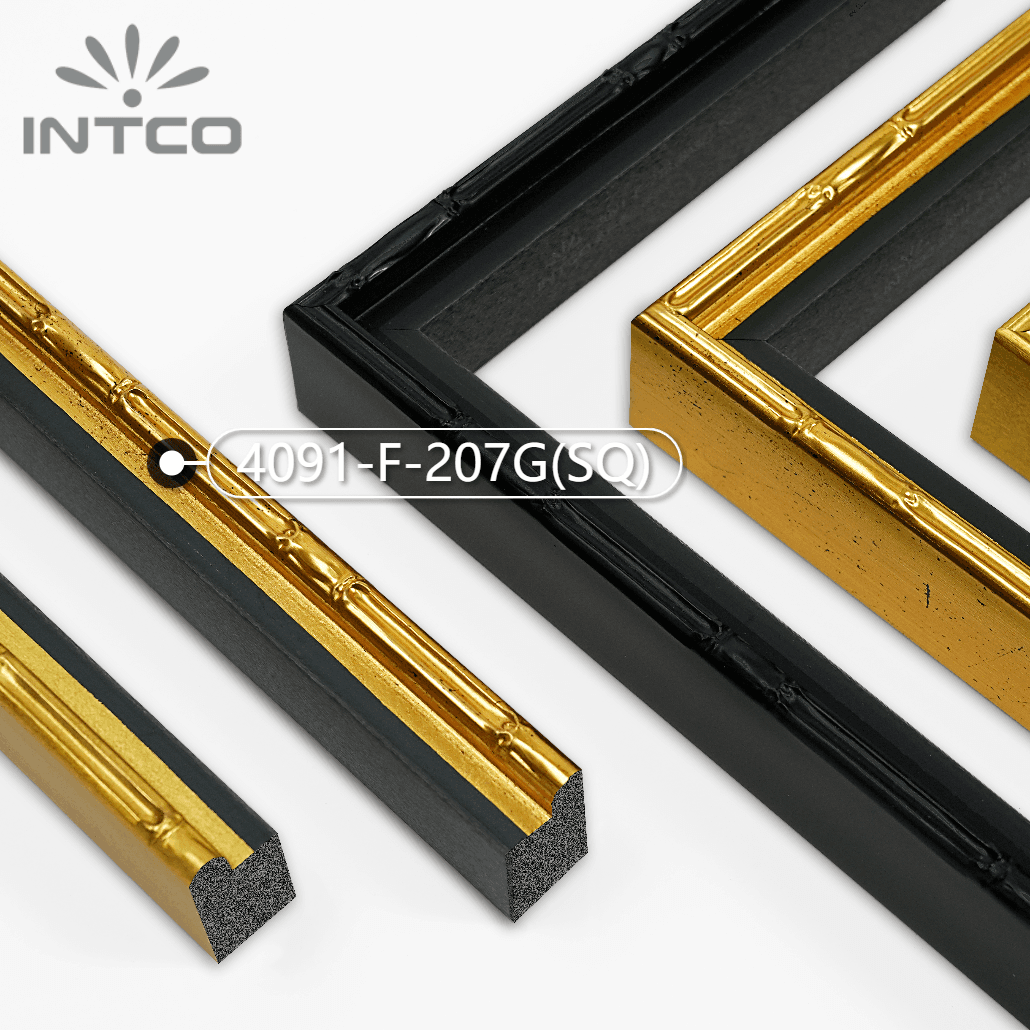 4091-F-207G(SQ) — 2.1cm Gold PS Picture Frame Moulding