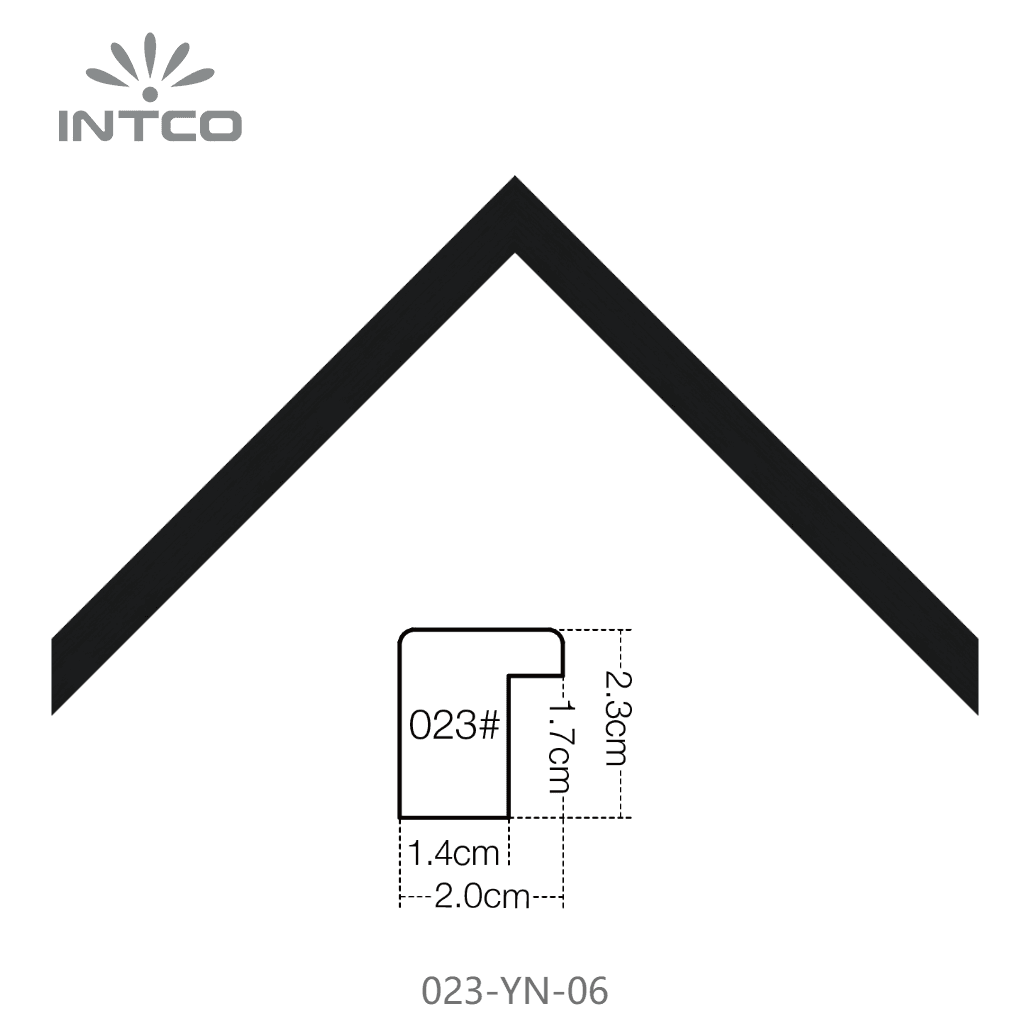 023-YN-06 — 1.95cm Negro PS Moldura para Marco de Fotos