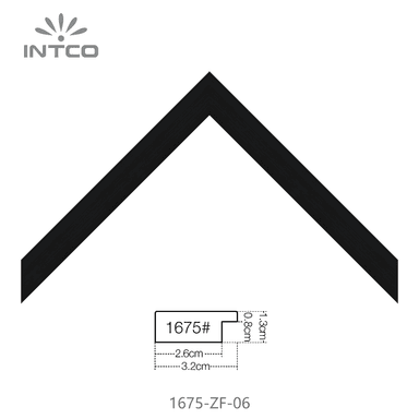 1675-ZF-06 — 3.2cm Black PS Picture Frame Moulding