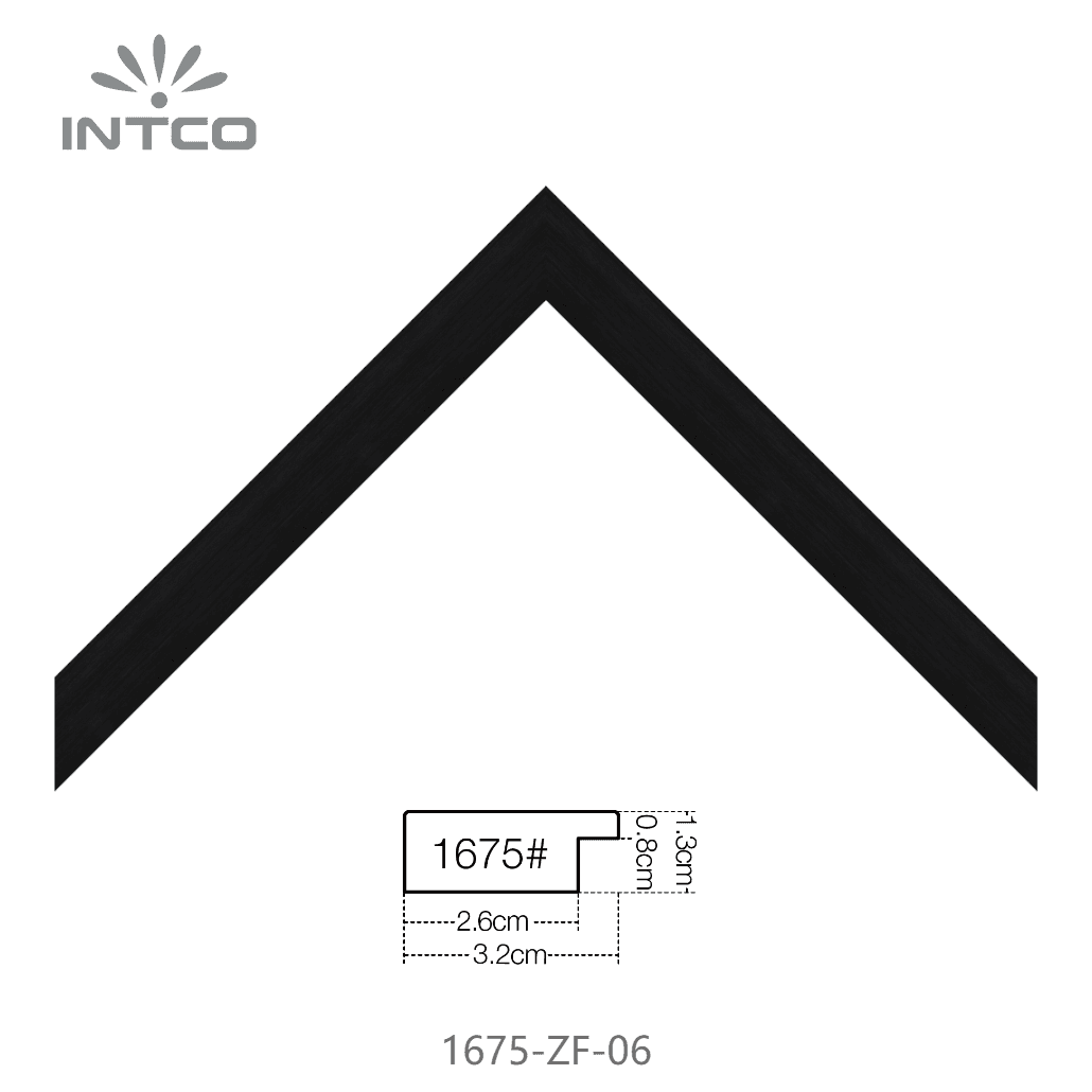 1675-ZF-06 — 3.2cm Black PS Picture Frame Moulding