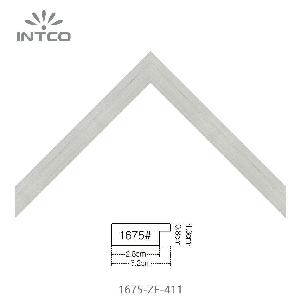 1675-ZF-411 — 3.2cm Silver PS Picture Frame Moulding