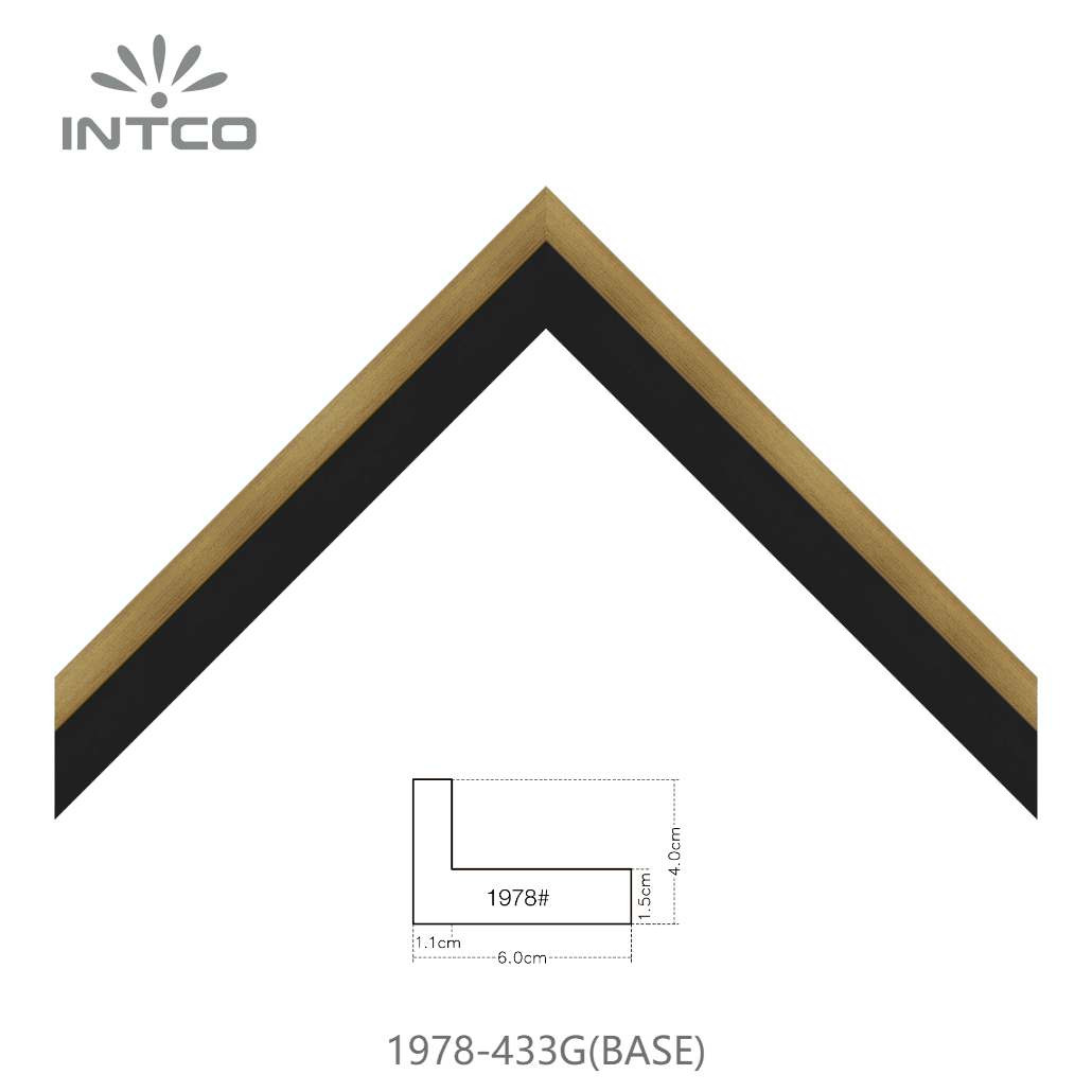 1978-433G(BASE) — 4cm Gold PS Picture Frame Moulding