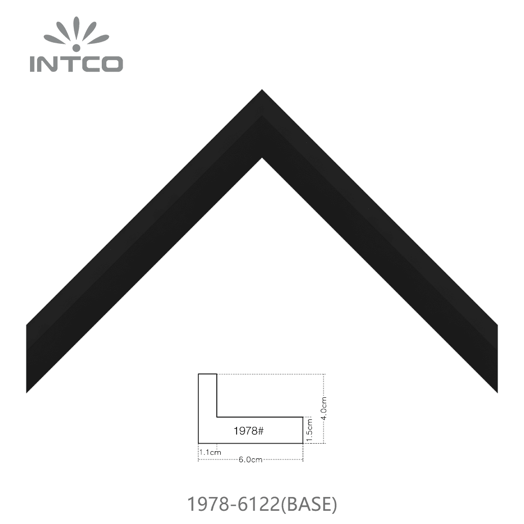 1978-6122(BASE) — 4cm Black PS Picture Frame Moulding