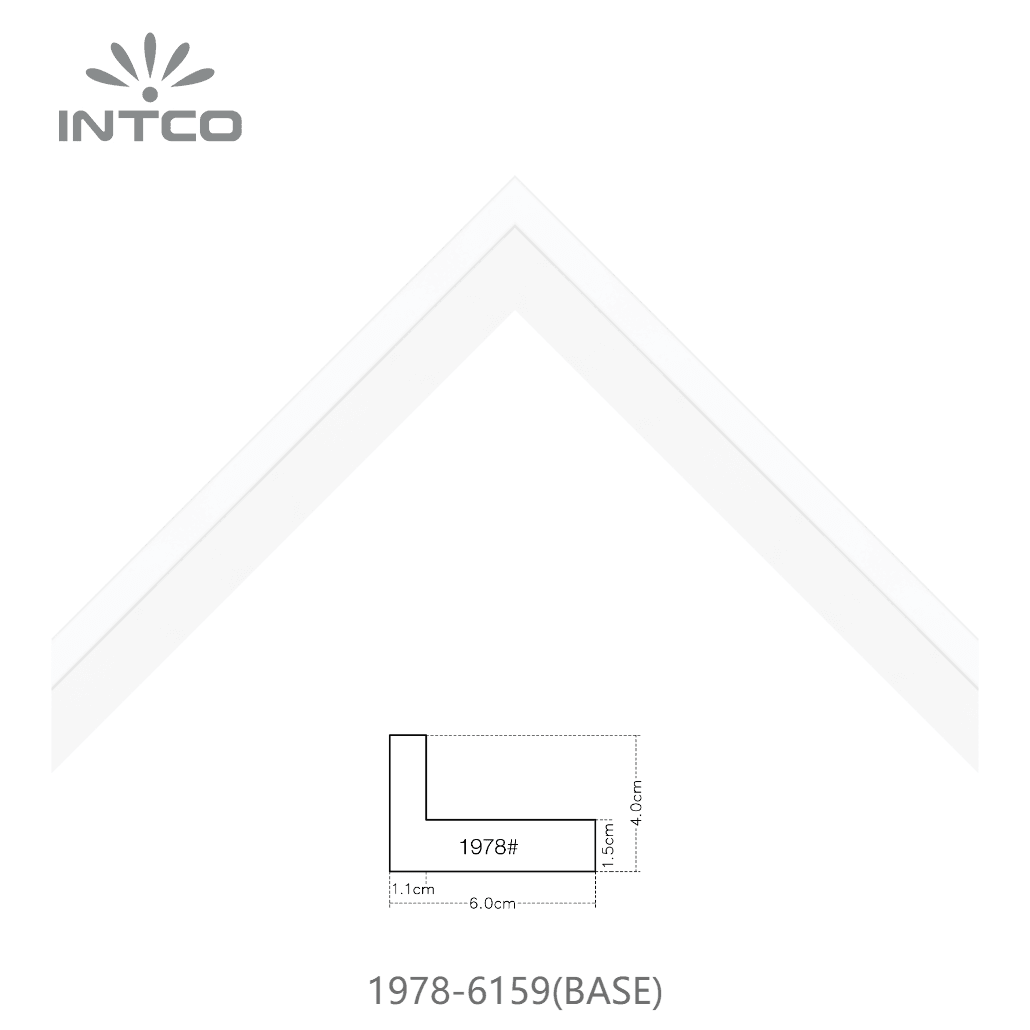 1978-6159(BASE) — 4cm White PS Picture Frame Moulding