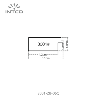 3001-ZB-06Q — 5.1cm PS Picture Frame Moulding