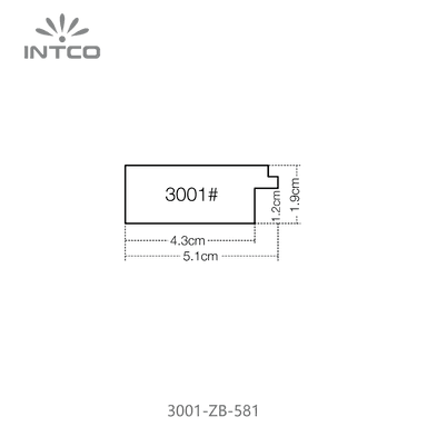 3001-ZB-581 — 5.1cm Gold PS Picture Frame Moulding