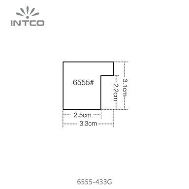 6555-433G — 3.3cm Gold PS Bilderrahmenleiste