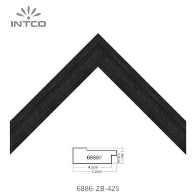 6886-ZB-425 — 5.17cm Schwarz PS Bilderrahmenleiste