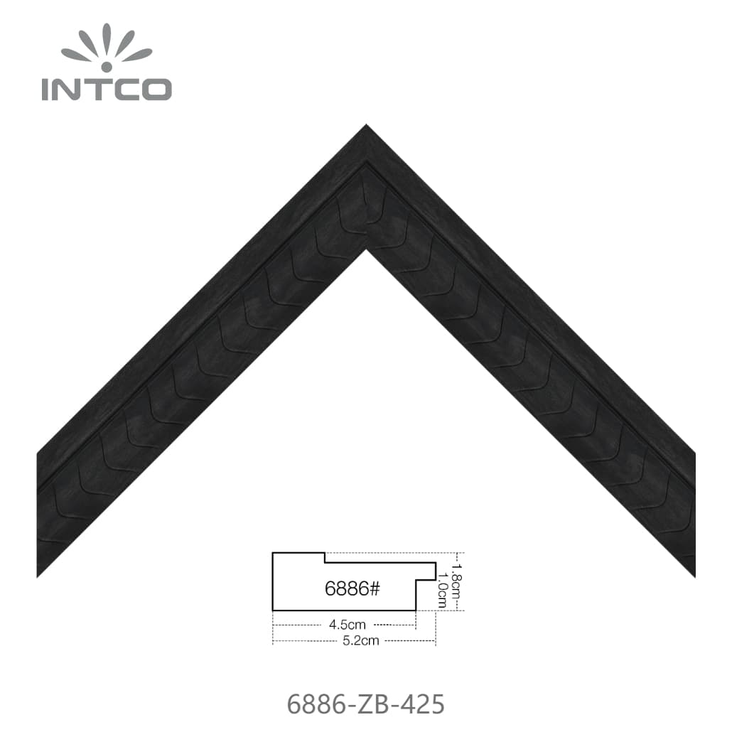 6886-ZB-425 — 5.17cm Schwarz PS Bilderrahmenleiste