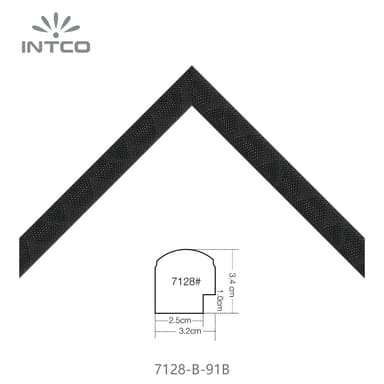 7128-B-91B — 3.15cm Black PS Picture Frame Moulding