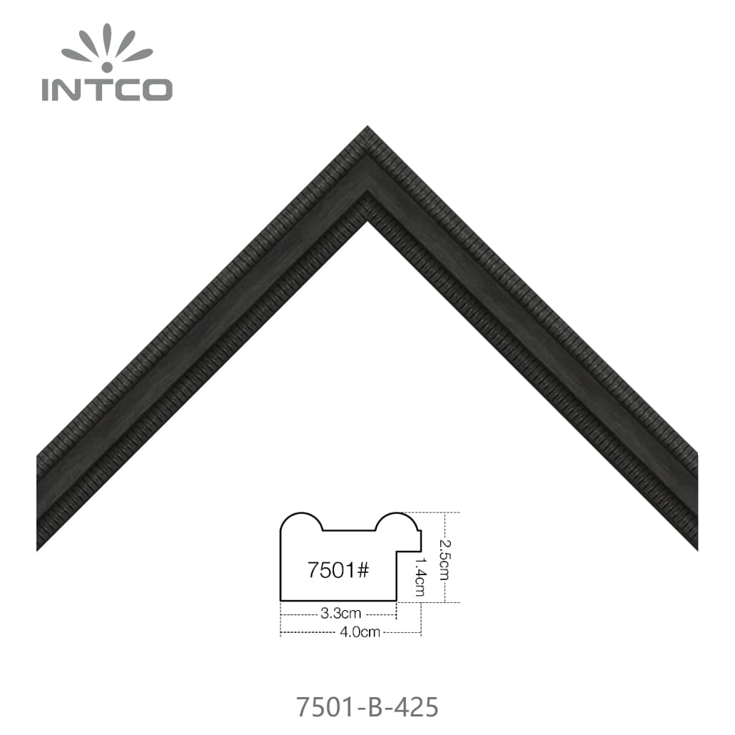 7501-B-425 — 4cm Black PS Picture Frame Moulding